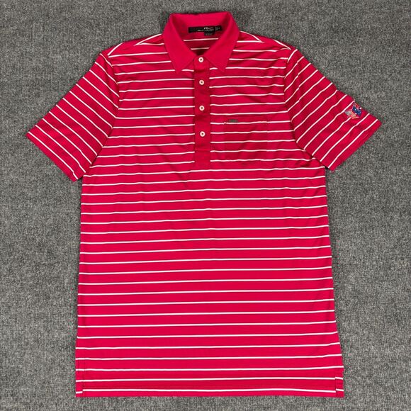 RLX Golf Polo Shirt w/logo USA Australia Flags Size Medium - Picture 3 of 8